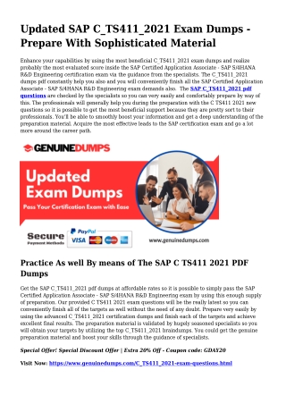 C_TS411_2021 PDF Dumps - SAP Certification Produced Simple