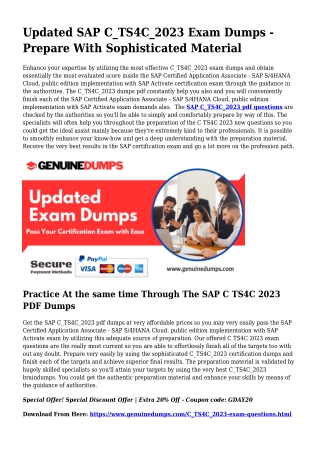 Vital C_TS4C_2023 PDF Dumps for Leading Scores