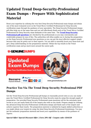 Deep-Security-Professional PDF Dumps The Ultimate Source For Preparation