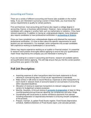 Accounting And Finance Jobs 2023