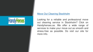 Move Out Cleaning Stockholm Handyheroes.se