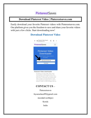 Download Pinterest Video  Pinterestsaves.com