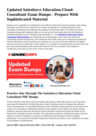 Education-Cloud-Consultant PDF Dumps For Greatest Exam Success