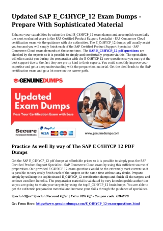 E_C4HYCP_12 PDF Dumps For Best Exam Success