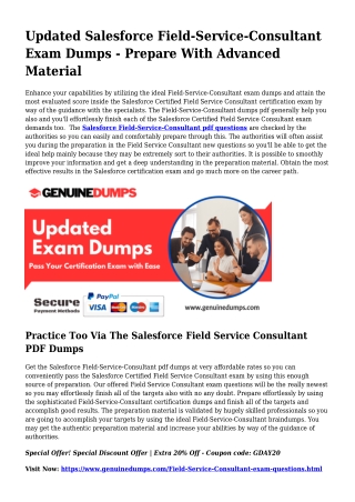 Field-Service-Consultant PDF Dumps - Salesforce Certification Made Uncomplicated