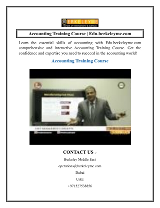 Accounting Training Course  Edu.berkeleyme.com