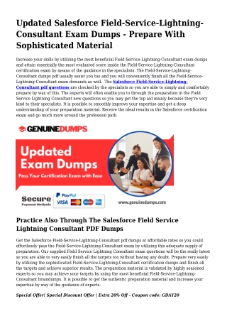 Field-Service-Lightning-Consultant PDF Dumps To Speed up Your Salesforce Voyage