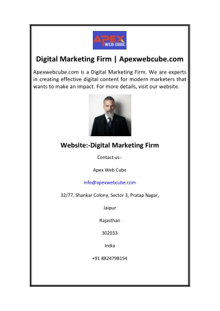 Digital Marketing Firm Apexwebcube.com