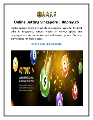 Online Betting Singapore  8nplay.co