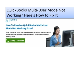 How to Troubleshoot QuickBooks Issues in Multi User Mode