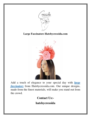 Large Fascinators Hatsbycressida