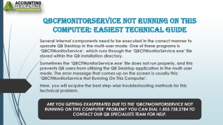 Easy method to fix QBCFMonitorService Not Running On This Computer Issue