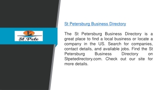 St Petersburg Business Directory Stpetedirectory.com