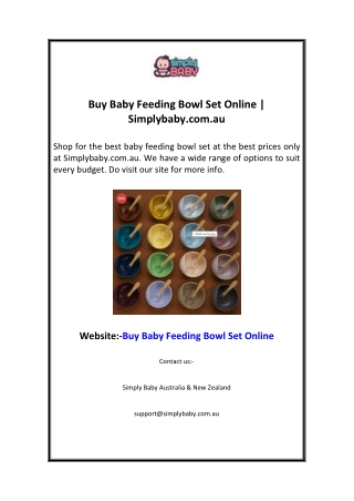 Buy Baby Feeding Bowl Set Online  Simplybaby.com.au