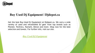 Buy Used Dj Equipment  Djdepot.ca