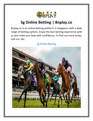 Sg Online Betting  8nplay.co