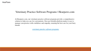 Veterinary Practice Software Programs  Hearpaws.com