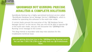 A Must Follow Guide To Resolve QBDBMgrN Not Running Quickly