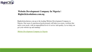 Website Development Company In Nigeria Rightclicksolutions.com.ng