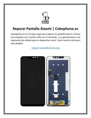 Reparar Pantalla Xiaomi  Cobophone.es