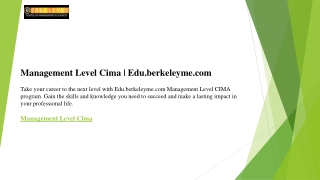 Management Level Cima  Edu.berkeleyme.com