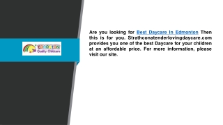 Best Daycare In Edmonton  Strathconatenderlovingdaycare.com