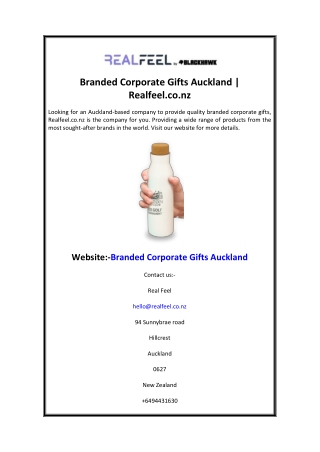 Branded Corporate Gifts Auckland  Realfeel.co.nz