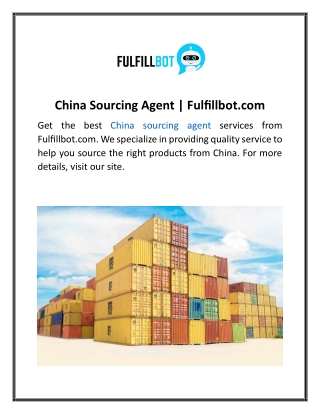 China Sourcing Agent  Fulfillbot.com