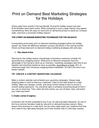 Print on Demand Best Marketing Strategies for the Holidays