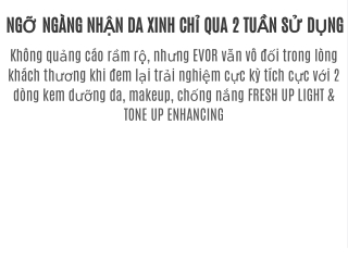 NGỠ NGÀNG NHẬN DA XINH CHỈ QUA 2 TUẦN SỬ DỤNG