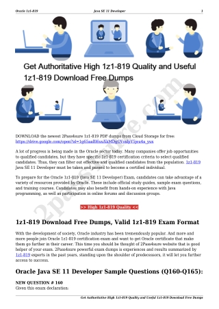 Get Authoritative High 1z1-819 Quality and Useful 1z1-819 Download Free Dumps