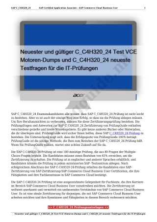 Neuester und gültiger C_C4H320_24 Test VCE Motoren-Dumps und C_C4H320_24 neueste Testfragen für die IT-Prüfungen