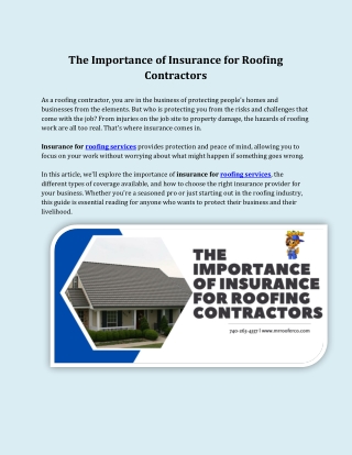 The Importance of Insurance for Roofing Contractors