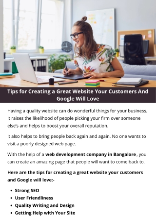 Tips for Creating a Great Website Your Customers (And Google) Will Love