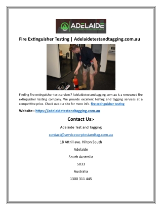 Fire Extinguisher Testing | Adelaidetestandtagging.com.au