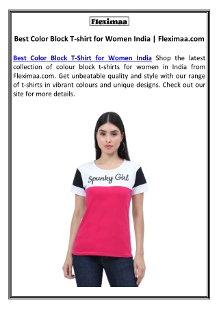 Best Color Block T-shirt for Women India | Fleximaa.com