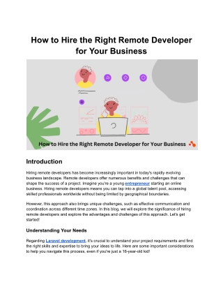 How to Hire the Right Remote Developer for Your Business