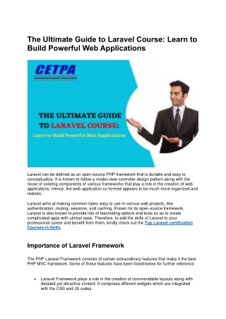 The Ultimate Guide to Laravel Course: Learn to Build Powerful Web Applications