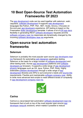 10 Best Open-Source Test Automation Frameworks Of 2023