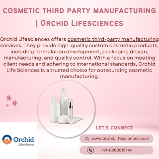 Cosmetic Third Party Manufacturing | Orchid Lifesciences