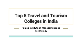 Top 5 Travel and Tourism Colleges in India