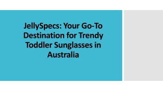 JellySpecs: Your Go-To Destination for Trendy Toddler Sunglasses in Australia