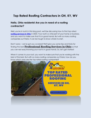 Top Rated Roofing Contractors in OH, KY, WV