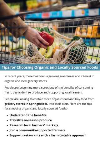 Tips for Choosing Organic and Locally Sourced Foods