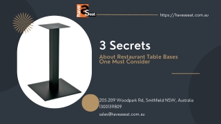 3 Secrets About Restaurant Table Bases One Must Consider