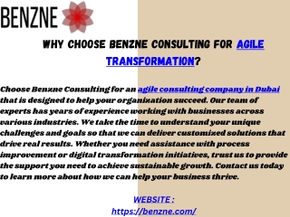 Why Choose Benzne Consulting for Agile Transformation?