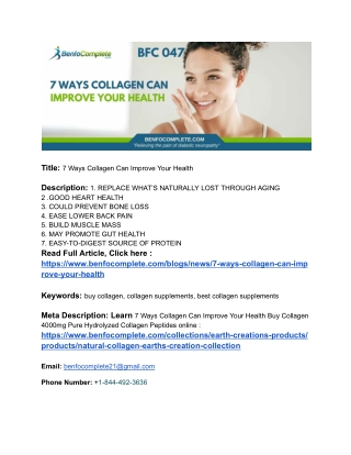 7 Ways Collagen Can Improve Your Health