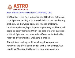 Best Indian Spiritual Healer in California