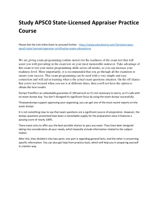 APSC0 State-Licensed Appraiser