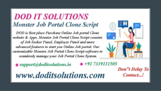 Monster job Portal Clone Script - DOD IT SOLUTIONS